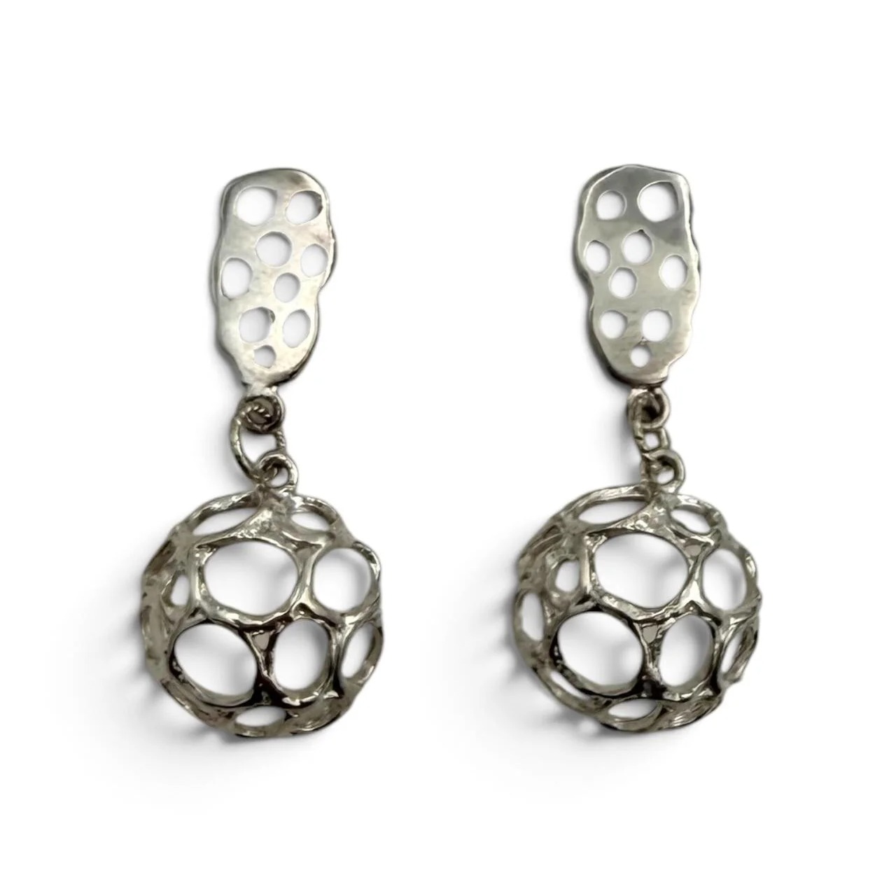 Circle Mesh Drop Earrings – Oval Mesh Tops