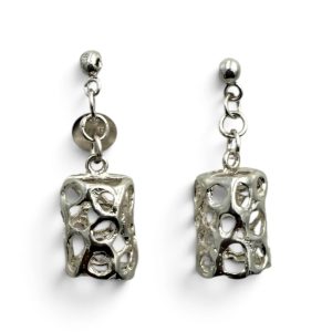 Chain and Mesh Drop Earrings