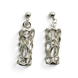Long Mesh Cone Drop Earrings