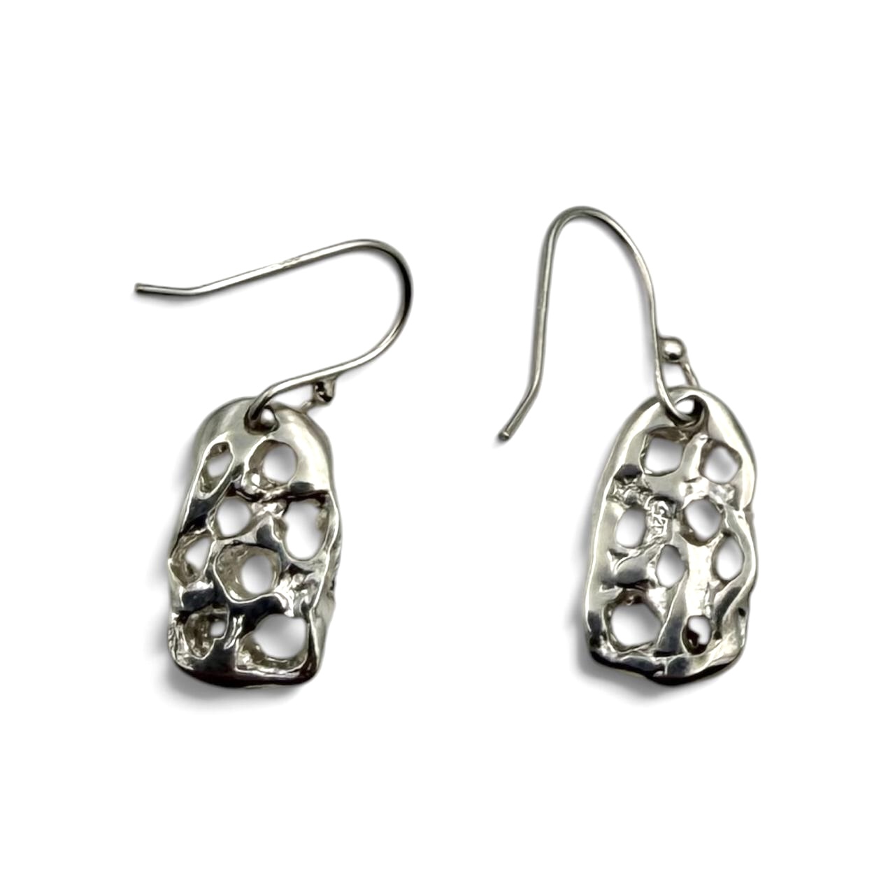 Small Rectangular Mesh Drop Earrings