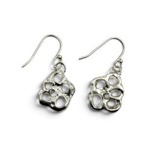Small Square Mesh Drop Earrings