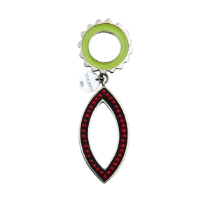 Nafana Flower Pin with Marquise Drop - Lime Green