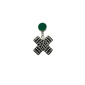 Epoxy Cross Pin - Green and White