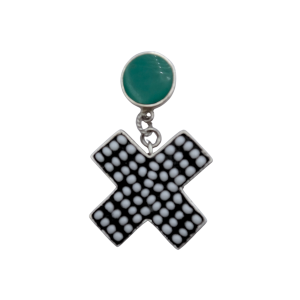 Epoxy Cross Pin - Green and White