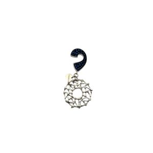 Spiral Pin with Mesh Drop Circle -  Blue