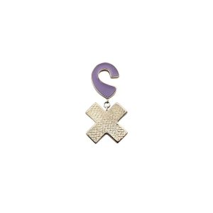 Spiral Pin with Drop Cross - Light Purple