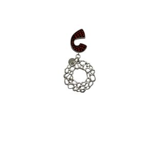 Spiral Pin with Mesh Drop Circle -  Orange
