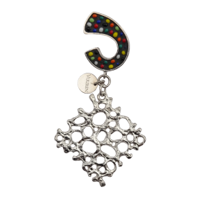Spiral Pin with Mesh Drop Diamond - Multicolor