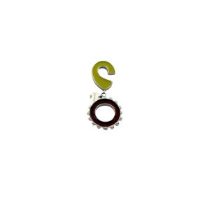 Spiral pin with Nafana Flower Drop - Green and Black