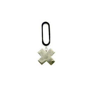 Oval Pin with Cross Drop - Dark Blue