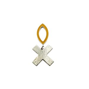 Marquise Pin with Cross Drop - Yellow