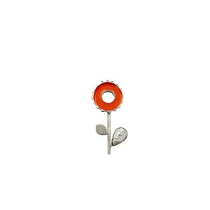 Stemmed Flower Pin - Orange