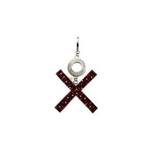 Large Cross Pendant with Circle - Orange