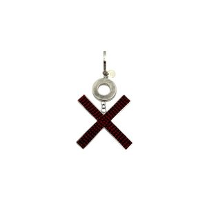 Large Cross Pendant with Circle - Green