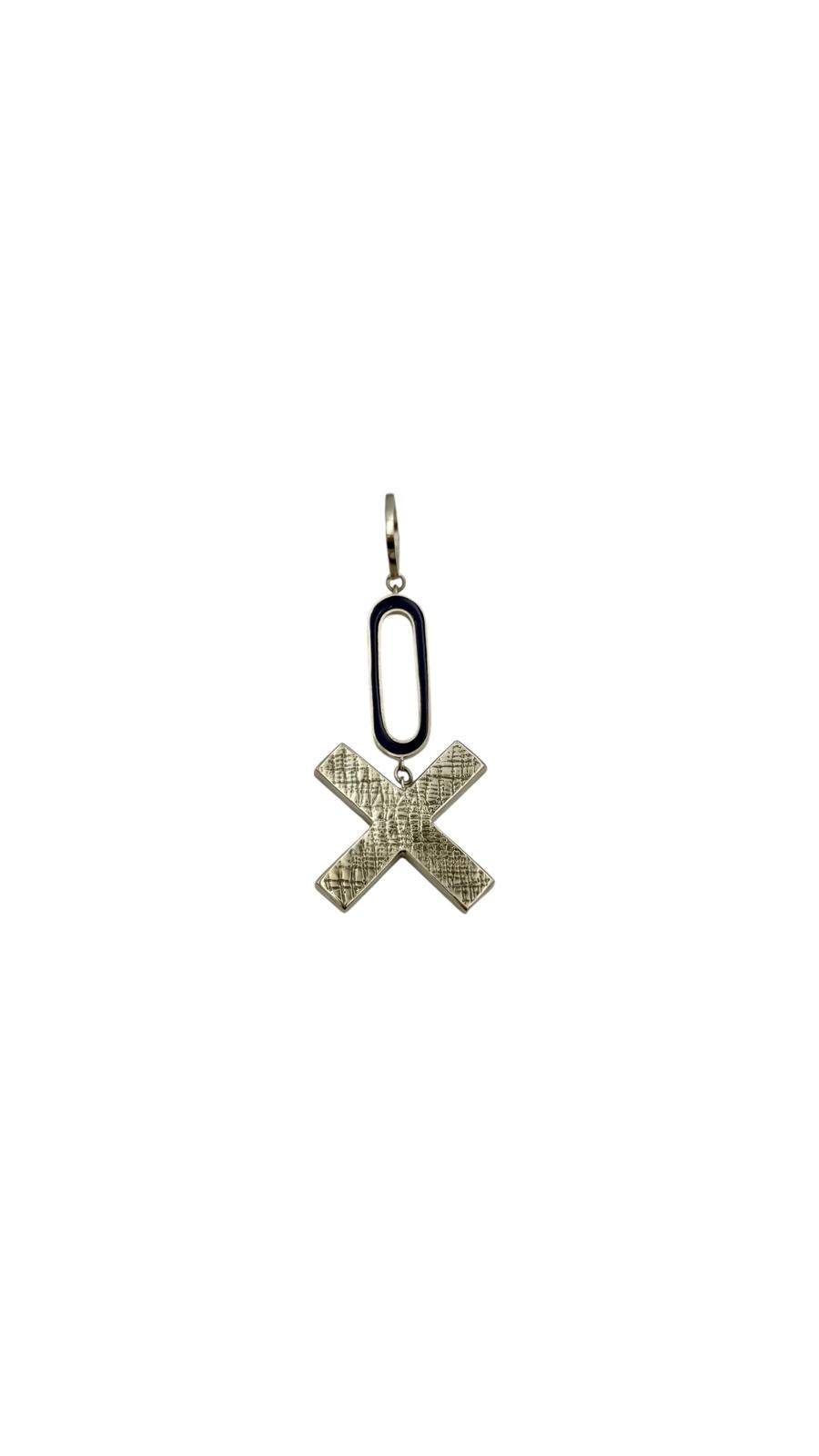 Medium Cross Pendant with Oval - Navy Blue - Image 2