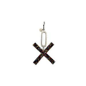 Large Cross Pendant with Oval - Red