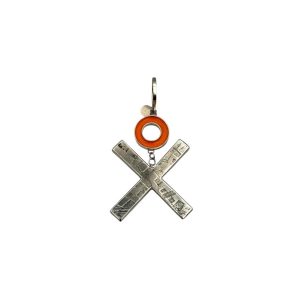 Large Cross Pendant with Circle - Orange
