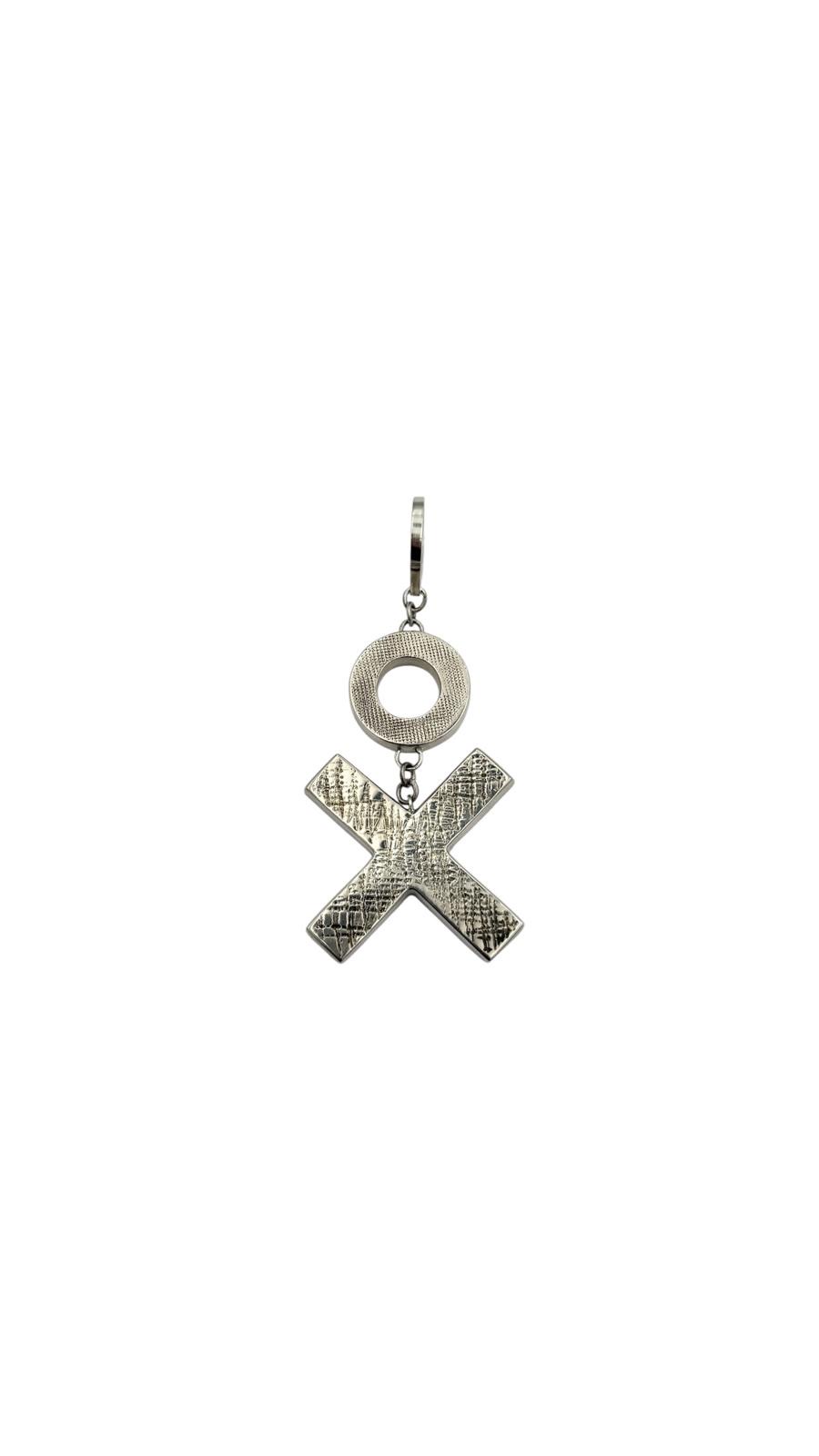 Medium Cross Pendant with Circle - Coral and Dark Blue - Image 2
