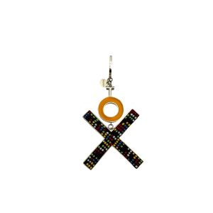 Large Cross Pendant with Circle - Yellow