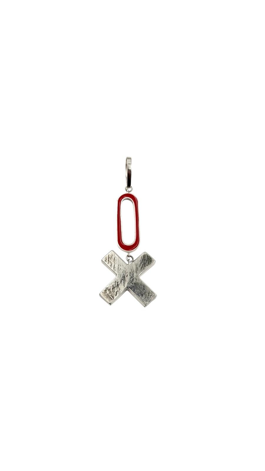 Medium Cross Pendant with Oval - Red and Multicolor - Image 2