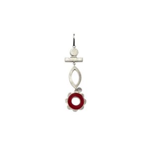 Nafana Flower Pendant with Marquise Drop and Bar - Red, Orange, Yellow and Dark Blue