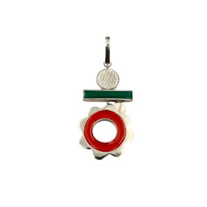 Nafana Flower Pendant - Coral and Green