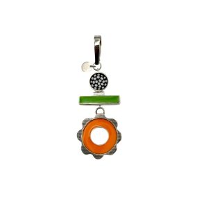 Nafana Flower Pendant - Orange and Green