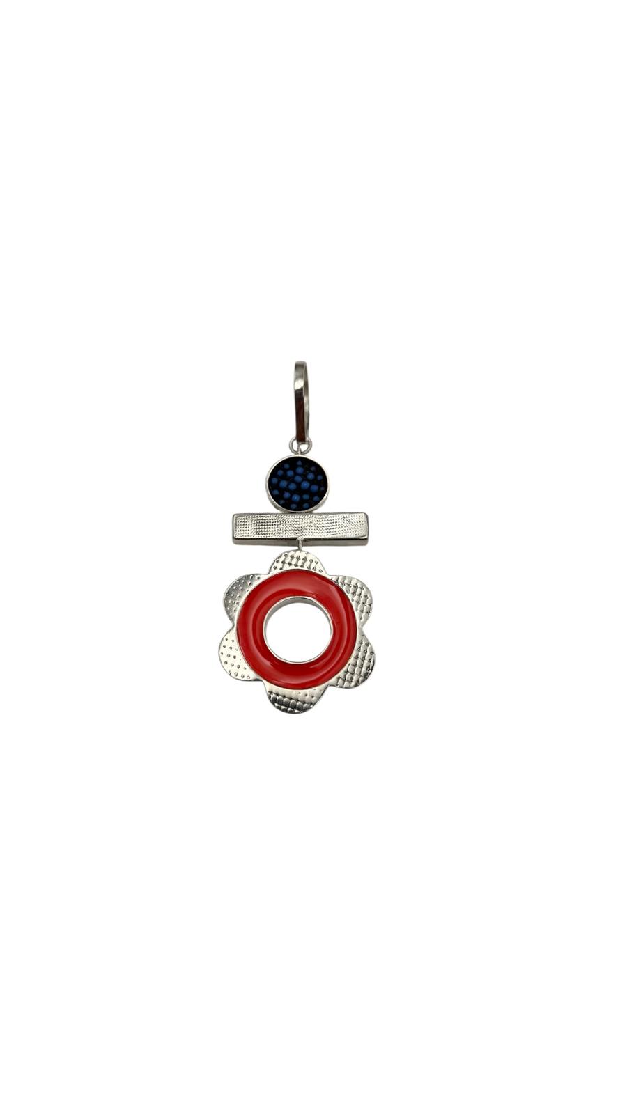 Nafana Flower Pendant - Orange and White