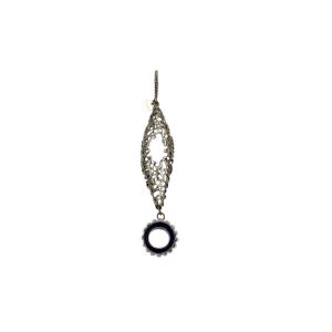 Nafana Flower Pendant with Mesh Drop - Black