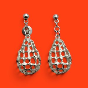 Tear-Drop Mesh & Chain Drop Earrings