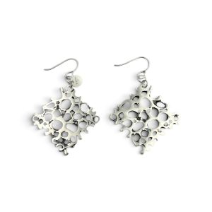 Diamond-Shaped Circular Openwork Earrings