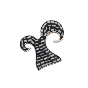 Tree Pin - Black and White